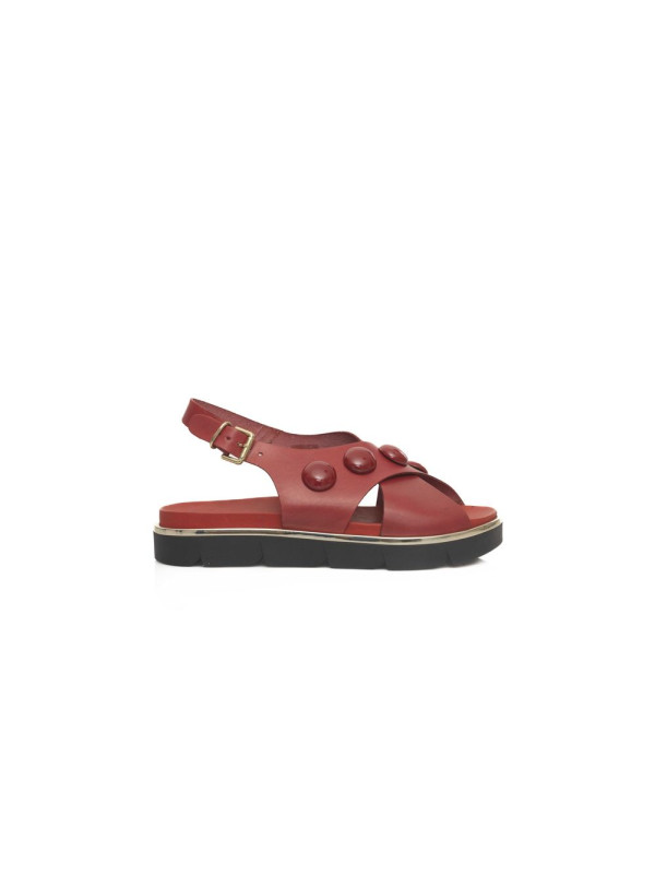 Sandals Red COW Leather Sandal 480,00 € 8058969824870 | Planet-Deluxe