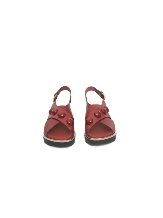 Sandals Red COW Leather Sandal 480,00 € 8058969824870 | Planet-Deluxe