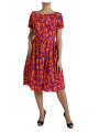 Dresses Multicolor Floral Cotton A-line Knee Length Dress 2.760,00 € 8056265352400 | Planet-Deluxe