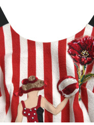 Dresses Red White Floral Sleeveless Sheath Midi Dress 9.190,00 € 8052087771023 | Planet-Deluxe