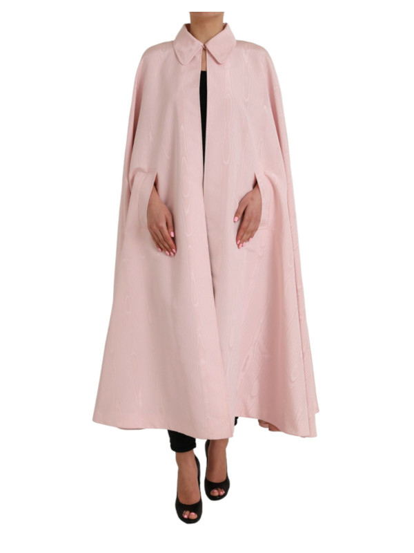 Jackets & Coats Light Pink Silk Long Maxi Cape Coat Jacket 16.180,00 € 8059226943754 | Planet-Deluxe