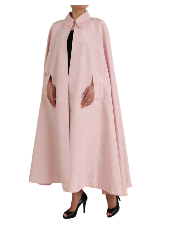 Jackets & Coats Light Pink Silk Long Maxi Cape Coat Jacket 16.180,00 € 8059226943754 | Planet-Deluxe