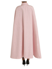 Jackets & Coats Light Pink Silk Long Maxi Cape Coat Jacket 16.180,00 € 8059226943754 | Planet-Deluxe