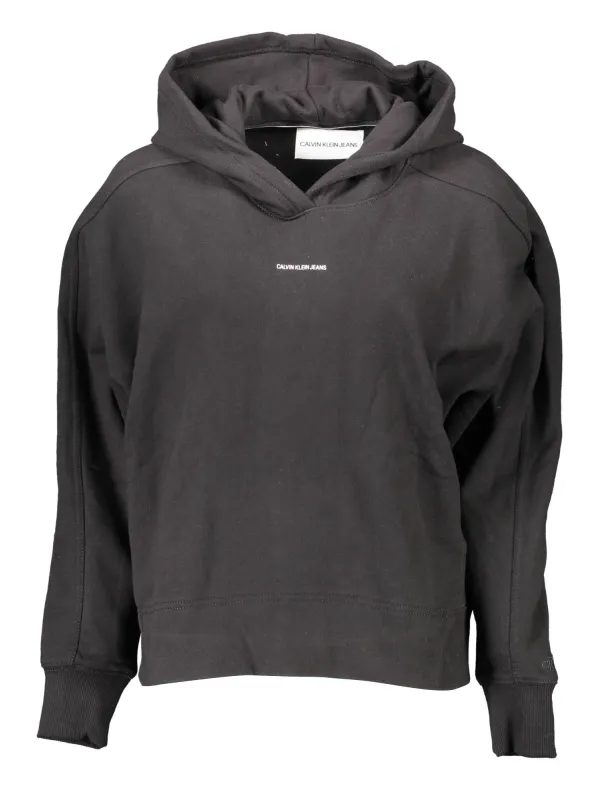 "Calvin Klein Sweatshirts im Sale | Calvin Klein Cropped Bio-Baumwolle Hoodie Schwarz online kaufen"|Planet-Deluxe