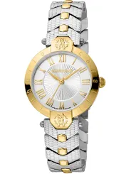 Gelbes Roberto Cavalli Uhrwerk mit Lederarmband