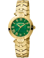 Goldene Roberto Cavalli Uhr mit Perlmutt