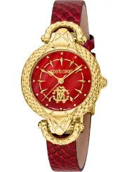 Rotgoldene Roberto Cavalli Uhr mit Lederarmband