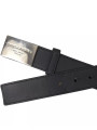 Belts Black Leather Silver Rectangle Buckle Belt 900,00 € 8052145866661 | Planet-Deluxe