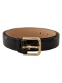 Belts Black Leather Gold Metal Logo Engraved Buckle Belt 1.120,00 € 8052145332173 | Planet-Deluxe