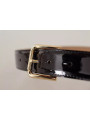 Belts Black Leather Gold Metal Logo Engraved Buckle Belt 1.120,00 € 8052145332173 | Planet-Deluxe