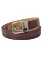 Belts Brown Classic Leather Silver Logo Metal Buckle Belt 940,00 € 8052145597688 | Planet-Deluxe