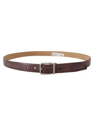 Belts Brown Classic Leather Silver Logo Metal Buckle Belt 940,00 € 8052145597688 | Planet-Deluxe