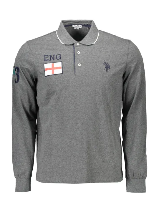"U.S. POLO Poloshirts im Sale | US Polo Grau Langarm Poloshirt Eleganz und Komfort online kaufen"|Planet-Deluxe