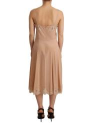 Dresses Beige Lace A-line Spaghetti Strap Midi Dress 3.740,00 € 8059579114795 | Planet-Deluxe