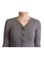 Sweaters Gray Wool Button Down Cardigan Sweater 1.120,00 € 8056305284135 | Planet-Deluxe