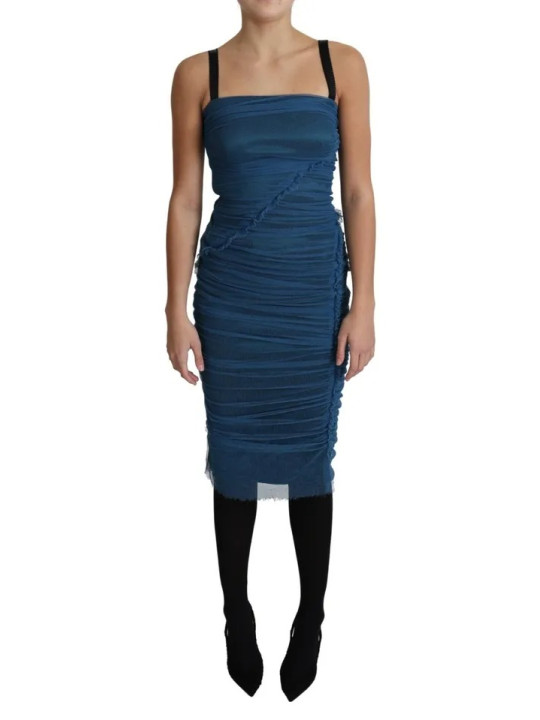 Dresses Blue Draped Tulle Midi Sheath Cotton Dress 5.230,00 € 8054802834334 | Planet-Deluxe
