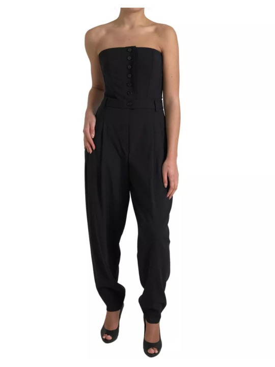 Dresses Black Wool Stretch Strapless Jumpsuit Dress 4.910,00 € 8057155812226 | Planet-Deluxe
