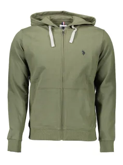 US Polo Olivgrüner Baumwoll-Kapuzenpullover