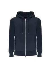 Schwarzer Unisex Kapuzenpullover mit Reißverschluss