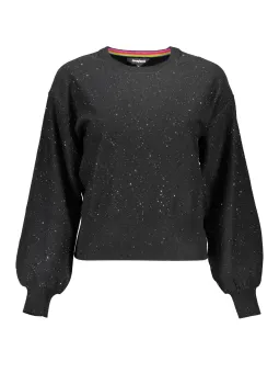 "Desigual Bluse: Schwarzer Pullover mit Kontrast-Design"