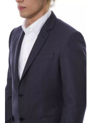 Blazers Elegant Blue Wool Single-Breasted Blazer 1.100,00 € 2303350096616 | Planet-Deluxe