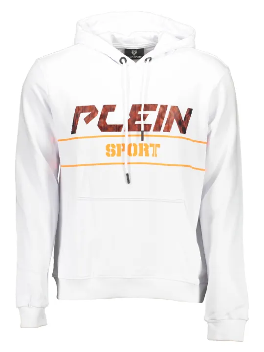 "Plein Sport Sweatshirts im Sale | Plein Sport Weißer Hoodie mit Logo und Tasche online kaufen"|Planet-Deluxe
