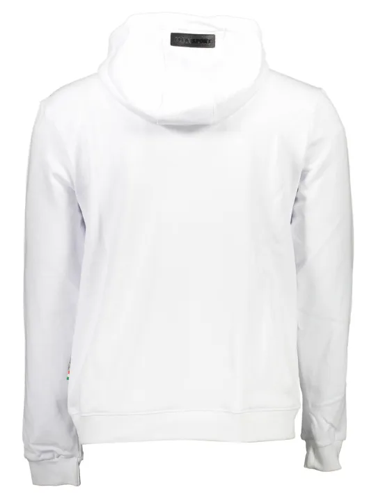 "Plein Sport Sweatshirts im Sale | Plein Sport Weißer Hoodie mit Logo und Tasche online kaufen"|Planet-Deluxe
