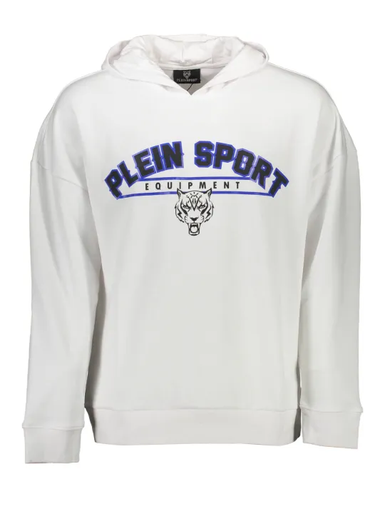 "Plein Sport Sweatshirts im Sale | Plein Sport Weißer Hoodie mit Logo und Flammenprint online kaufen"|Planet-Deluxe