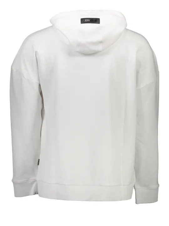 "Plein Sport Sweatshirts im Sale | Plein Sport Weißer Hoodie mit Logo und Flammenprint online kaufen"|Planet-Deluxe