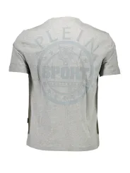 "Plein Sport T-Shirts im Sale | Plein Sport Grau T-Shirt mit Logo und Kontrastdetails online kaufen"|Planet-Deluxe