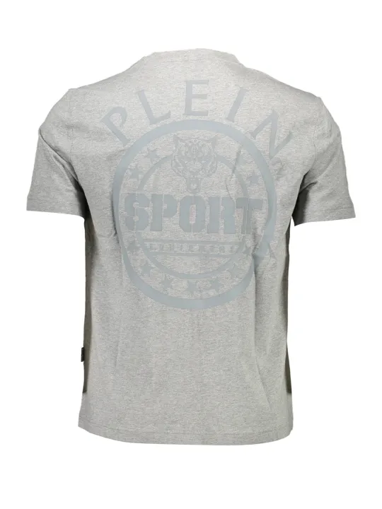 "Plein Sport T-Shirts im Sale | Plein Sport Grau T-Shirt mit Logo und Kontrastdetails online kaufen"|Planet-Deluxe