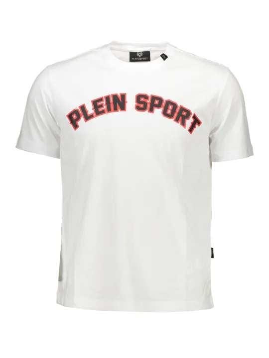 "Plein Sport T-Shirts im Sale | Plein Sport Weißes Herren T-Shirt mit Rotem Logo online kaufen"|Planet-Deluxe