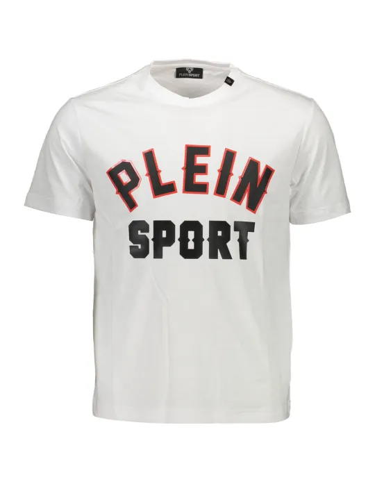 "Plein Sport T-Shirts im Sale | Plein Sport Weißes T-Shirt mit Kontrastlogo online kaufen"|Planet-Deluxe
