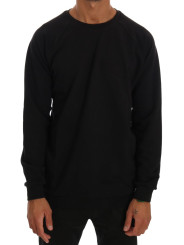 Sweaters Elegant Black Cotton Crewneck Sweater 320,00 € 8050246184400 | Planet-Deluxe