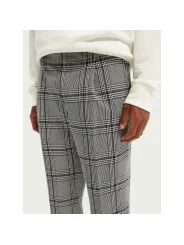 Geprägte graue karierte Herrenhose