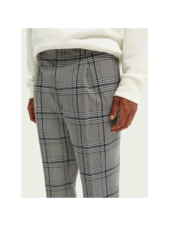 Geprägte graue karierte Herrenhose