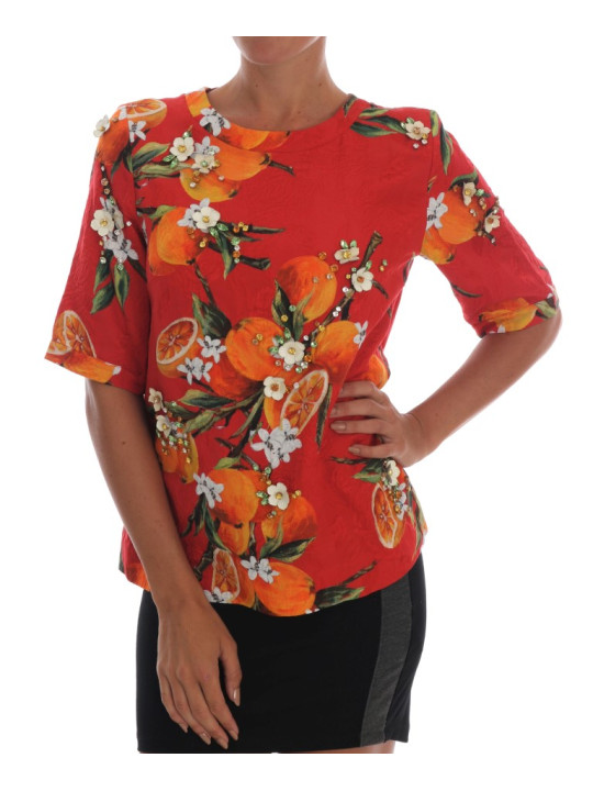 Tops & T-Shirts Embellished Crepe Blouse with Blossom Print 4.340,00 € 8056305231214 | Planet-Deluxe