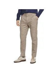 Beige Tweedhosen gerader Schnitt Herren