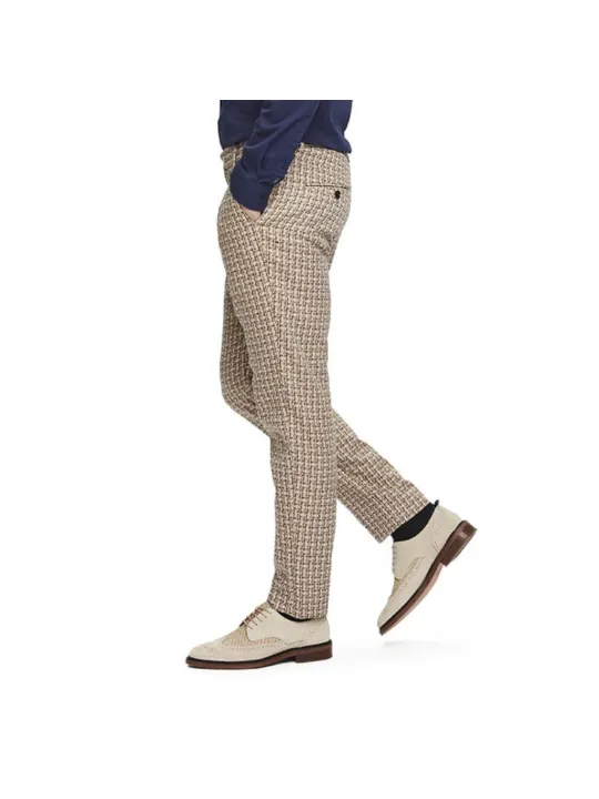 Hundzahnmuster Hose und Brogues Schuhe