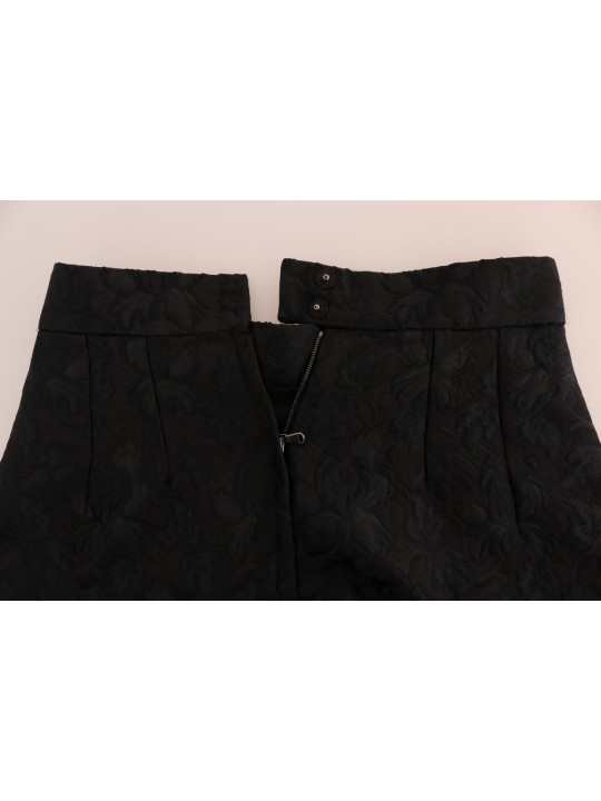 Skirts Elegant Black Floral Jacquard A-Line Skirt 1.720,00 € 8058696833664 | Planet-Deluxe