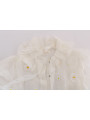 Shirts Elegant White Silk Daisy Blouse 4.340,00 € 8052087390354 | Planet-Deluxe