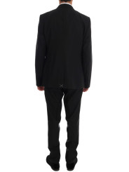 Suits Elegant Black Wool Three-Piece Suit 5.200,00 € 8058696252168 | Planet-Deluxe