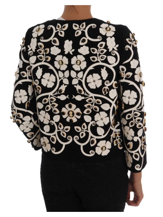 Jackets & Coats Floral Embroidered Crystal Wool Coat Jacket 13.500,00 € 8058696638948 | Planet-Deluxe