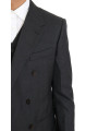 Suits Elegant Gray Double Breasted Wool Silk Suit 4.600,00 € 8058349339055 | Planet-Deluxe