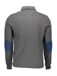 "U.S. POLO Poloshirts im Sale | US Polo Grau Langarm Poloshirt mit Ellbogen Patches online kaufen"|Planet-Deluxe