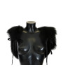 Scarves Elegant Black Silver Fox Fur Scarf 15.120,00 € 8058696337636 | Planet-Deluxe