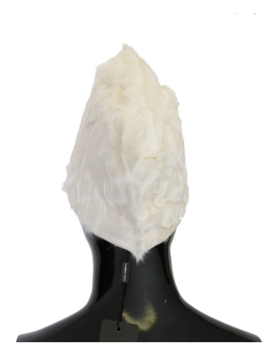 Hats Elegant White Fur Beanie Luxury Winter Hat 3.080,00 € 8058349956467 | Planet-Deluxe