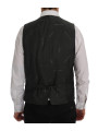 Vests Elegant Gray Striped Single Breasted Vest 640,00 € 8058301880823 | Planet-Deluxe