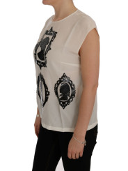 Tops & T-Shirts Embroidered Silk Sicily Frame Blouse 2.400,00 € 8058349852356 | Planet-Deluxe