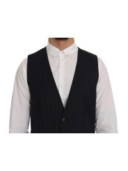 Vests Elegant Striped Wool Blend Vest Waistcoat 640,00 € 8058301880731 | Planet-Deluxe